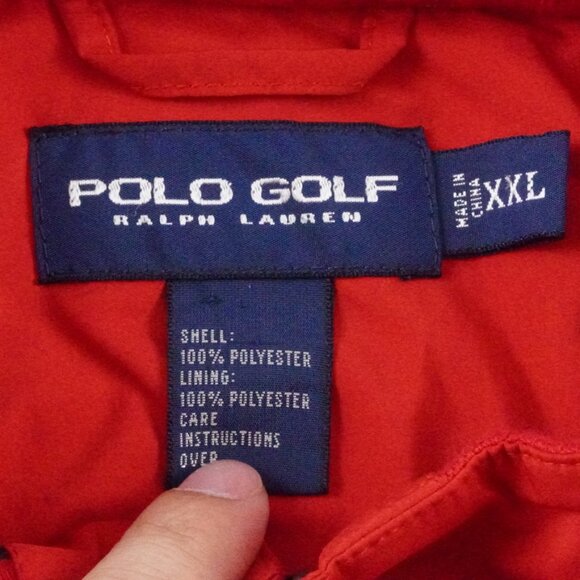 Polo Ralph Lauren Windbreaker Jacket Mens 2XL Red Short Sleeve Pull Over Golf - Picture 5 of 12